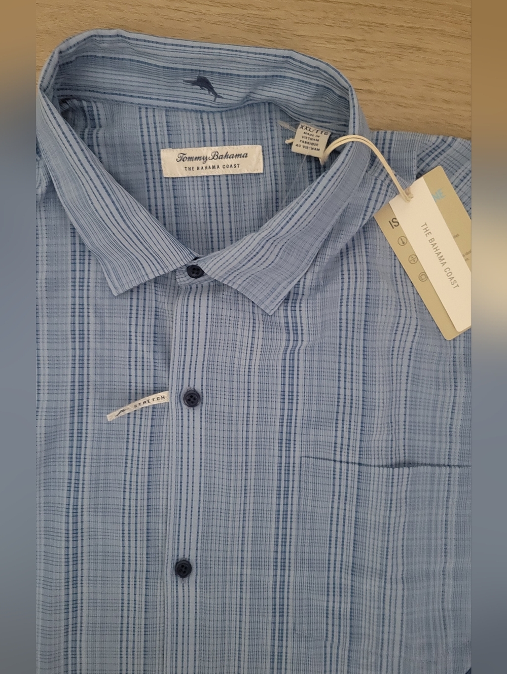 Tommy Bahama Men's The Bahama Coast Light Blue Striped Button-Down Shirt XXL